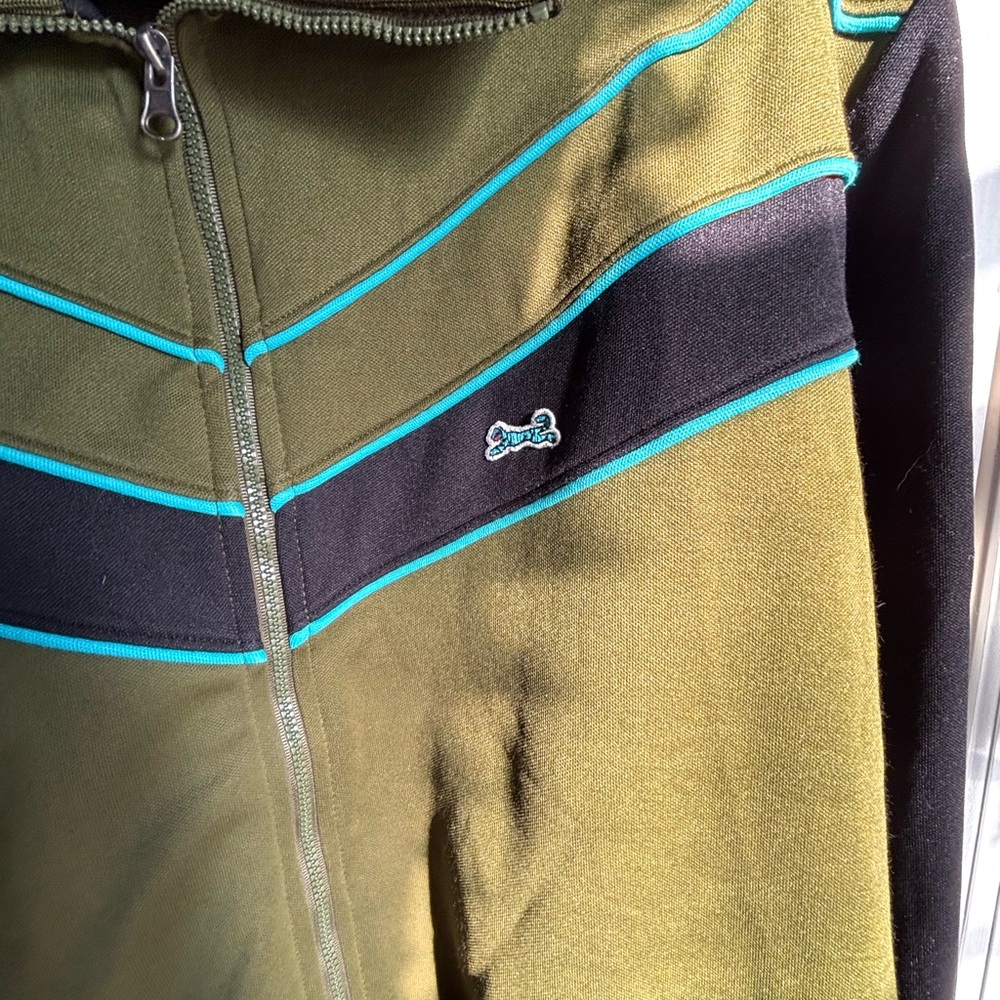 Le Tigre Olive and Black Zip-Up with Blue Stripes - Picture 6 of 9